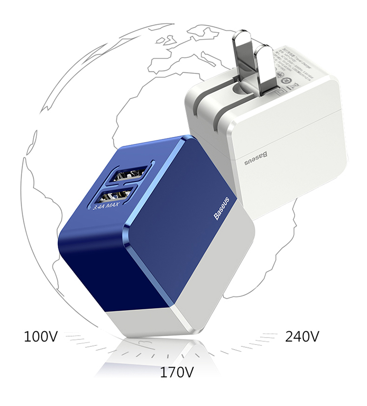 Baseus Apple Charger 3.4A Fast Charge Multi-port USB Android Phone Charging Head Data Cable Plug for iphoneX/8/7 Huawei ipad Tablet Millet Samsung Blue Baseus Apple Charger 3.4A Fast Charge Multi-port USB Android Phone Charging Head Data Cable Plug for iphoneX/8/7 Huawei ipad Tablet Millet Samsung Blue