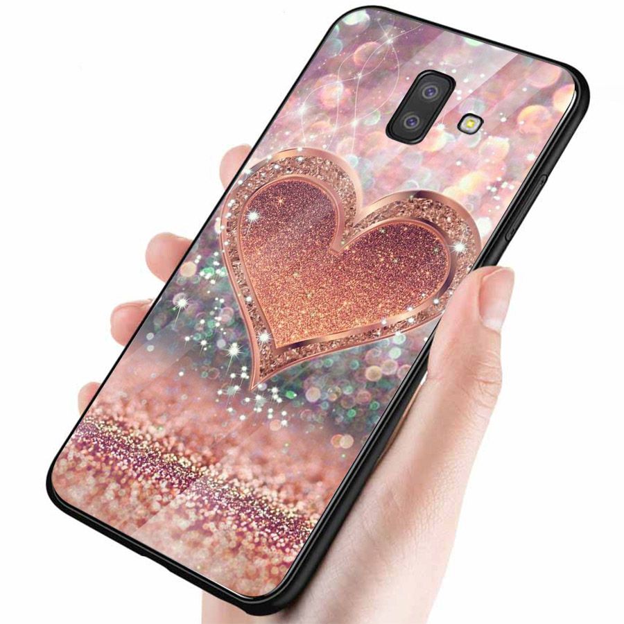 Ốp kính cường lực cho điện thoại Samsung Galaxy J6 - trái tim tình yêu MS LOVE054