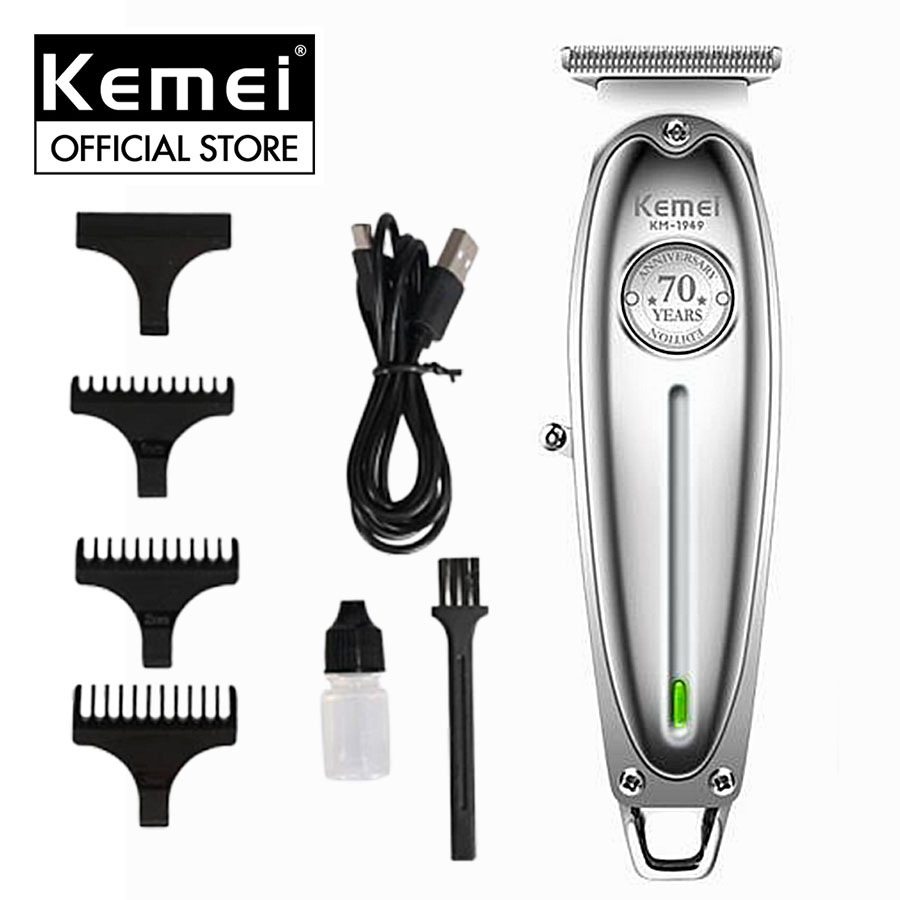 Tông đơ KEMEI KM-1949 cao cấp không dây toàn thân là hợp kim nhôm không gỉ chuyên dùng chấn viền, cạo viền, khắc tóc