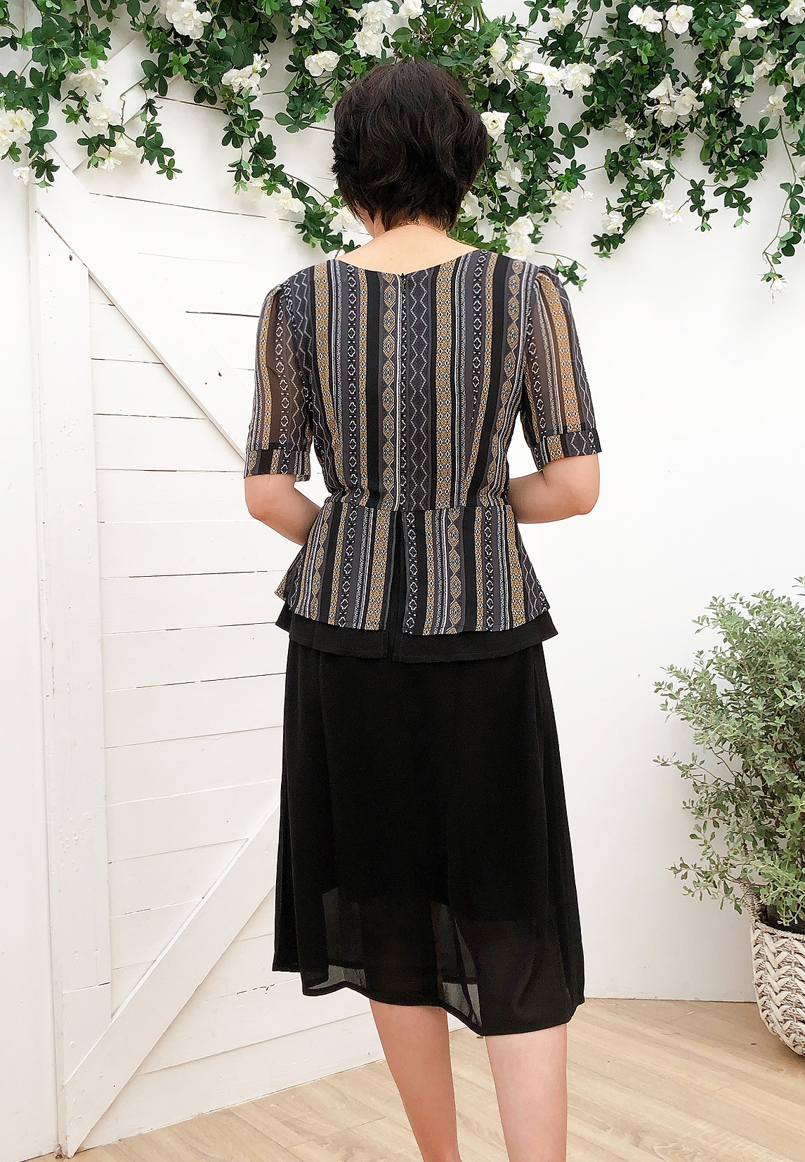 Đầm trung niên suông peplum TIFALU672 - Đầm thiết kế bigsize sang trọng