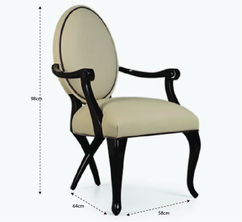 Kích Thước Của Ghế Ovale Không Tay