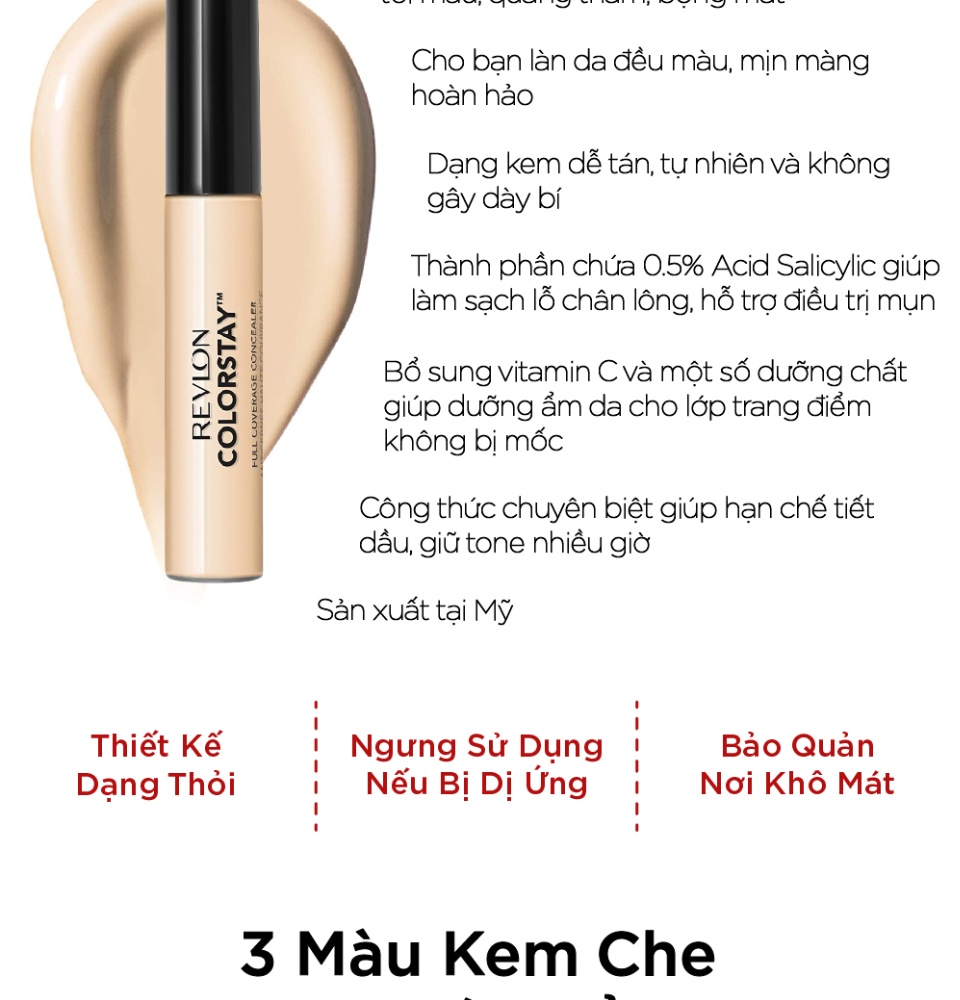 Kem che khuyết điểm lâu phai Revlon Colorstay 6.2ml - Che khuyết điểm |  MyPhamTONA.com