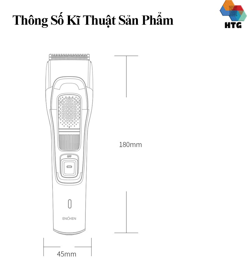 Tông đơ cắt tóc Enchen Sharp3S không dây, hỗ trợ vừa sạc - vừa cắt, lưỡi dao sắc bén tự mài, độ ồn thấp, 7300r/m, hàng chính hãng