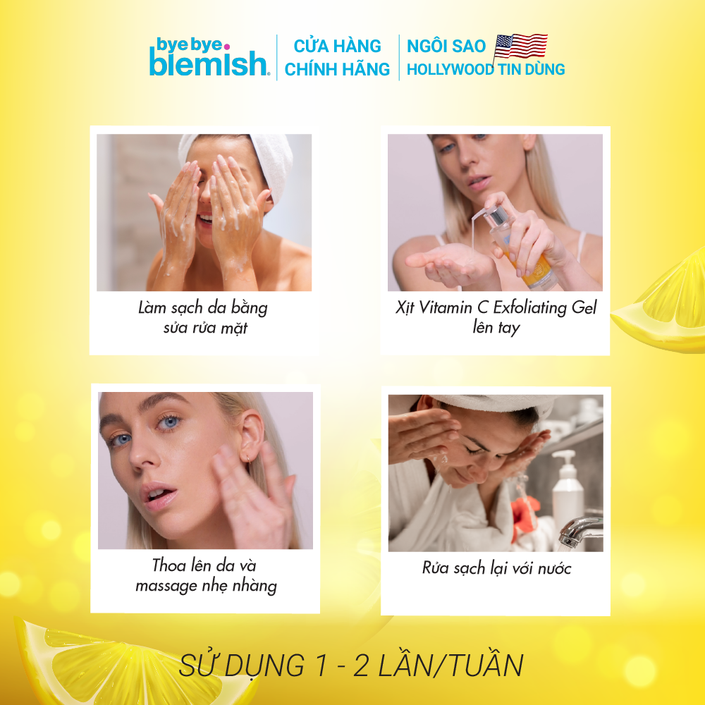 Gel tẩy tế bào chết Vitamin C sáng da ngừa mụn Bye Bye Blemish