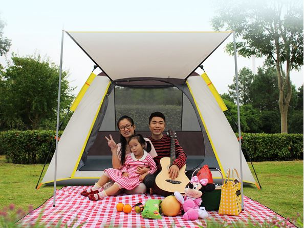 Lều Cắm Trại Du Lịch Tự Bung Gập Gọn 3 Đến 4 Người Siêu Chống Nắng Và Mưa Đại Nam Sport + Kèm Tấm Phủ Nóc Lều