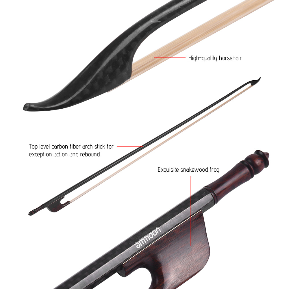 Cây Kéo Sợi Carbon Ammoon Baroque 4/4 Hình Tròn Cho Violin