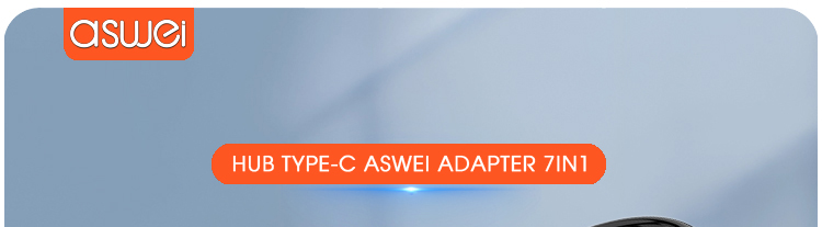 usb, hub type c aswei 7in1