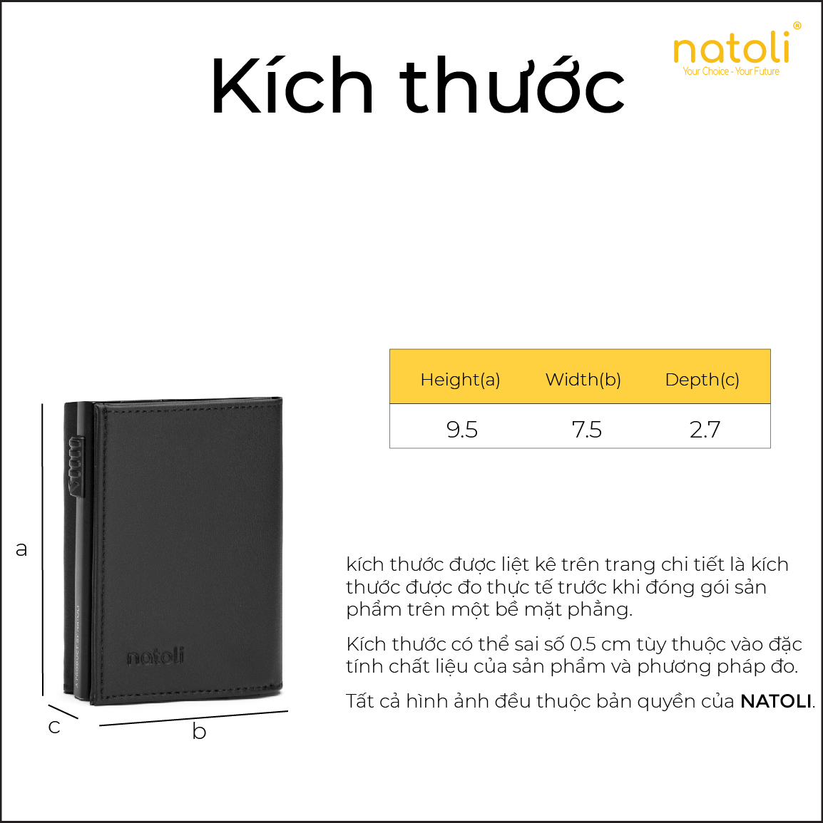 Ví nam nữ mini thông minh thương hiệu Natoli gập 3 đựng thẻ cao cấp - Futuristic Mini Wallet V8  