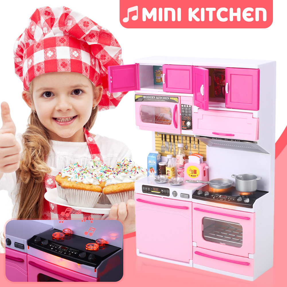 Cooking Playset DIY Kitchen Pretend Mini 1 Set Furniture Pretend Play Role Playing