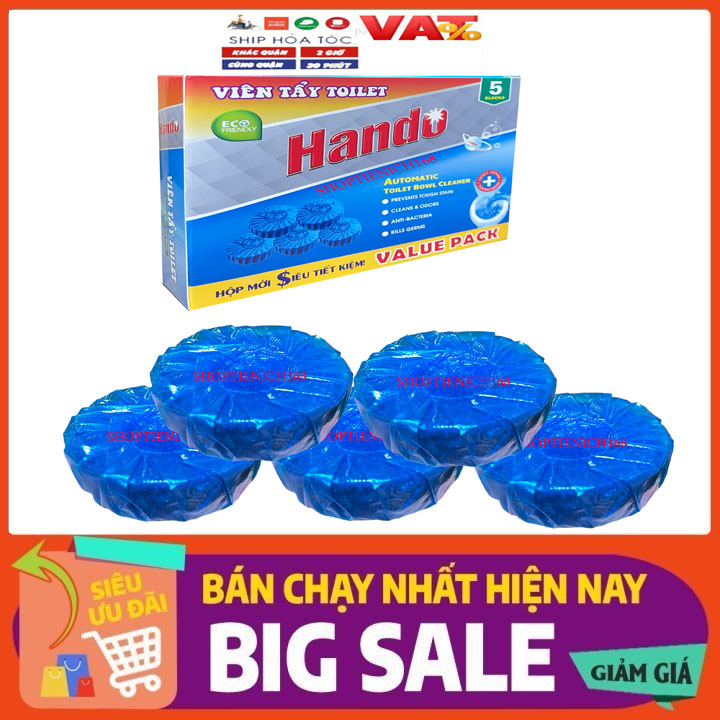 Viên tẩy sạch và làm thơm xanh Hando 5 viên Value Pack