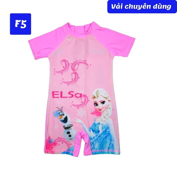 Đồ bơi liền thân cho be gái hình Elsa từ 10-22kg - vải chuyên dụng - thun 4 chiều- Kiến Lửa