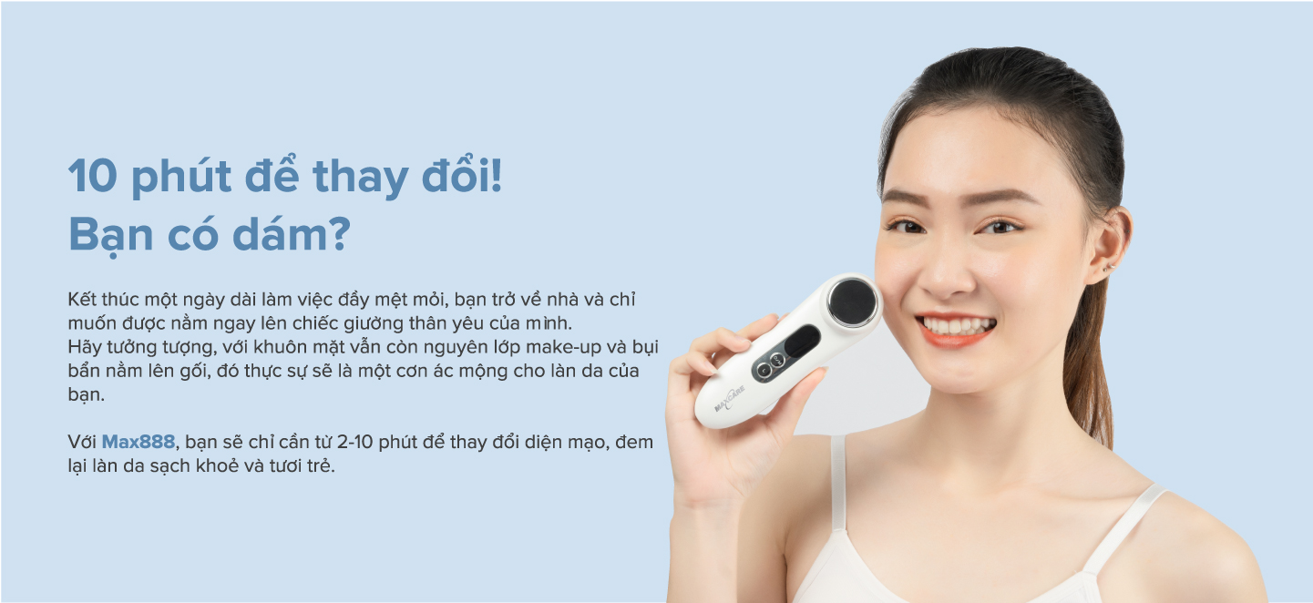 Máy đẩy tinh chất ion dưỡng da Maxcare Max888