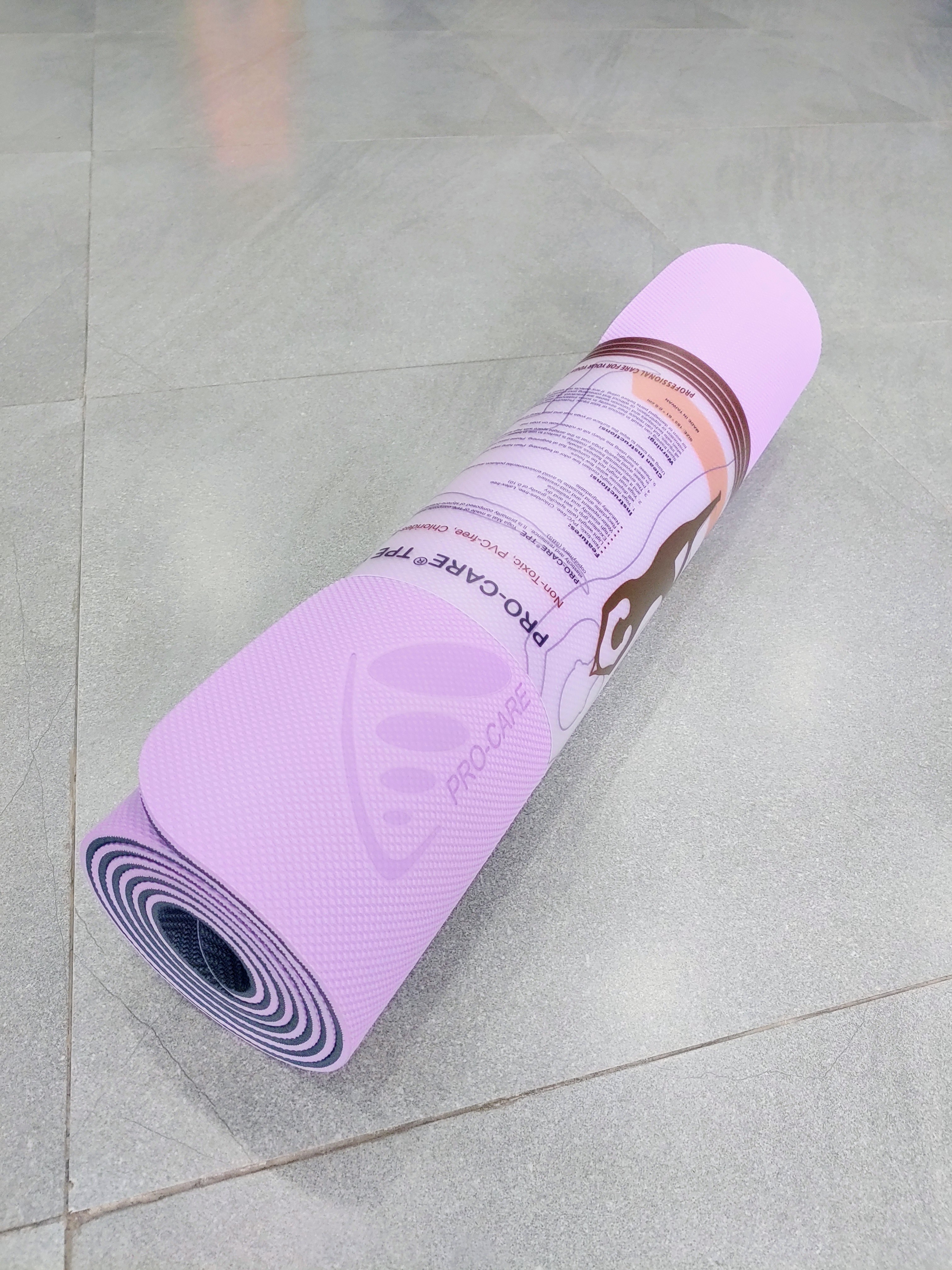 Thảm tập yoga Pro-Care định tuyến TPE 2 lớp 6mm (Tặng kèm túi đựng thảm)