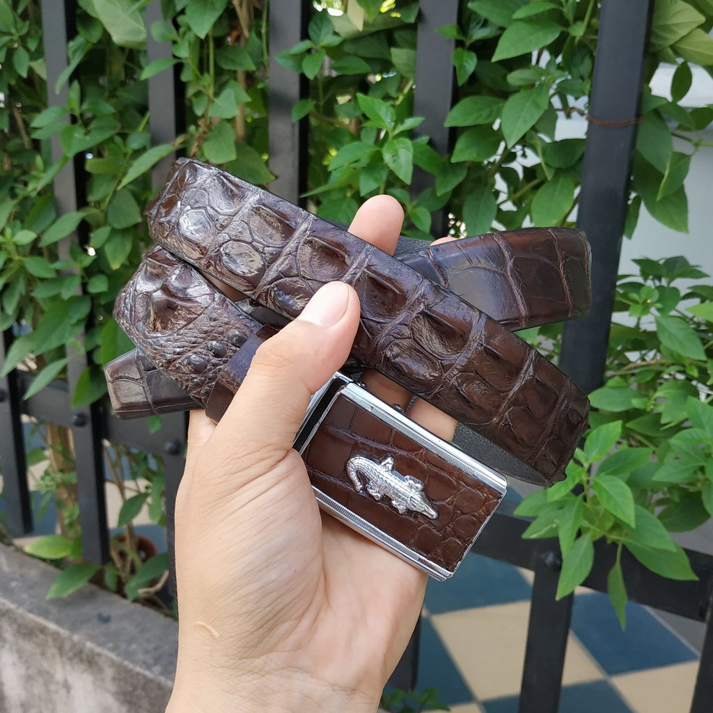 Dây Nịt Da Cá Sấu [DÂY LIỀN NGUYÊN CON] Da Lưng Cá Sấu Có Gù, Gai Và Vây Rất Đẹp