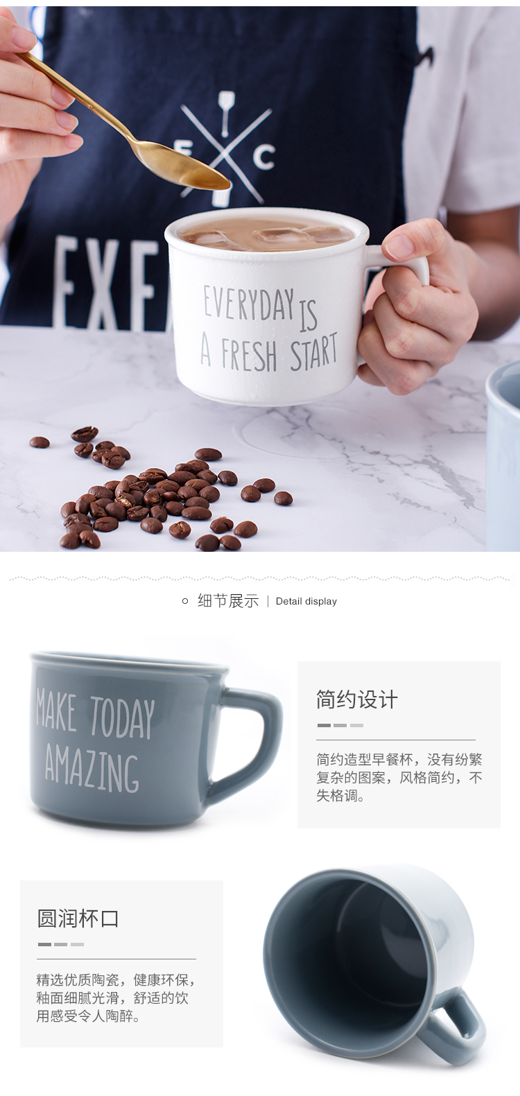 Bộ Hai Tách Cà Phê Gốm Trắng Và Xanh Jia Yi