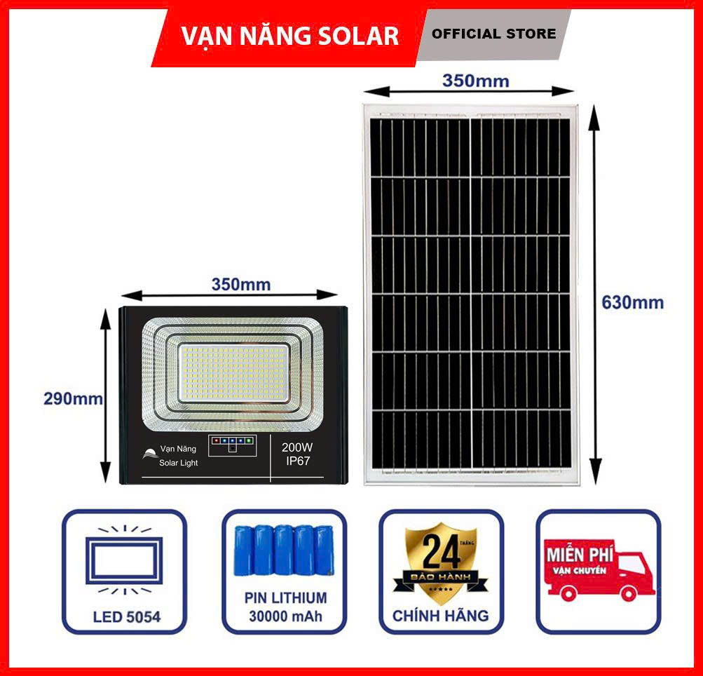 Đèn năng lượng mặt trời Vạn Năng Solar 100W, 200W, 300W, 500W