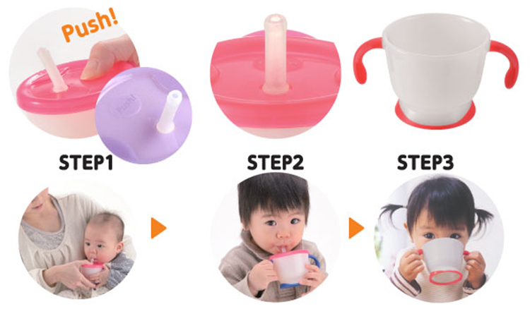 Cốc tập uống 3 giai đoạn Richell (Giao màu ngẫu nhiên)