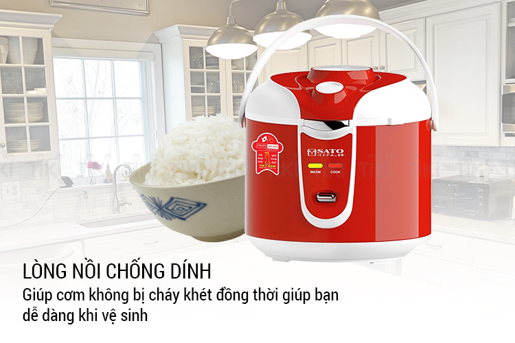 Nồi Cơm Điện Nắp Gài Sato S18-90A-18L (1.8L) - Hàng chính hãng