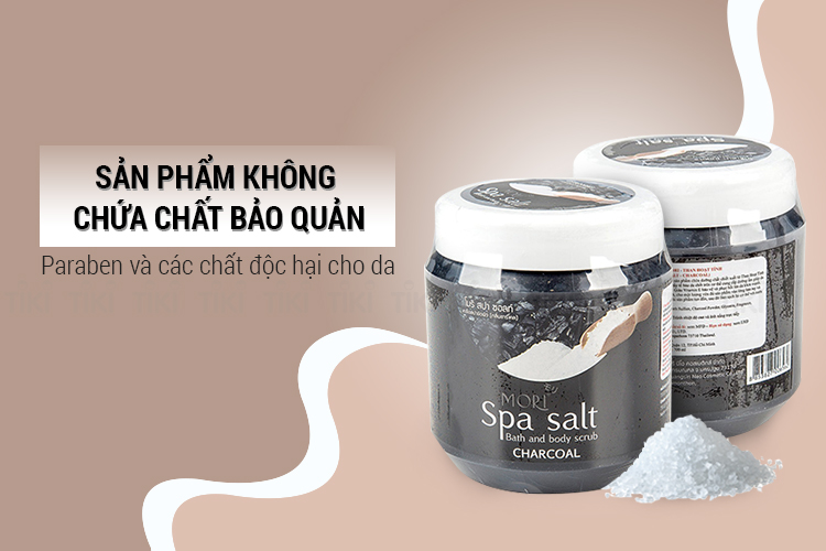Muối Tắm Spa Mori Than Hoạt Tính Mori Spa Salt - Charcoal (700ml)