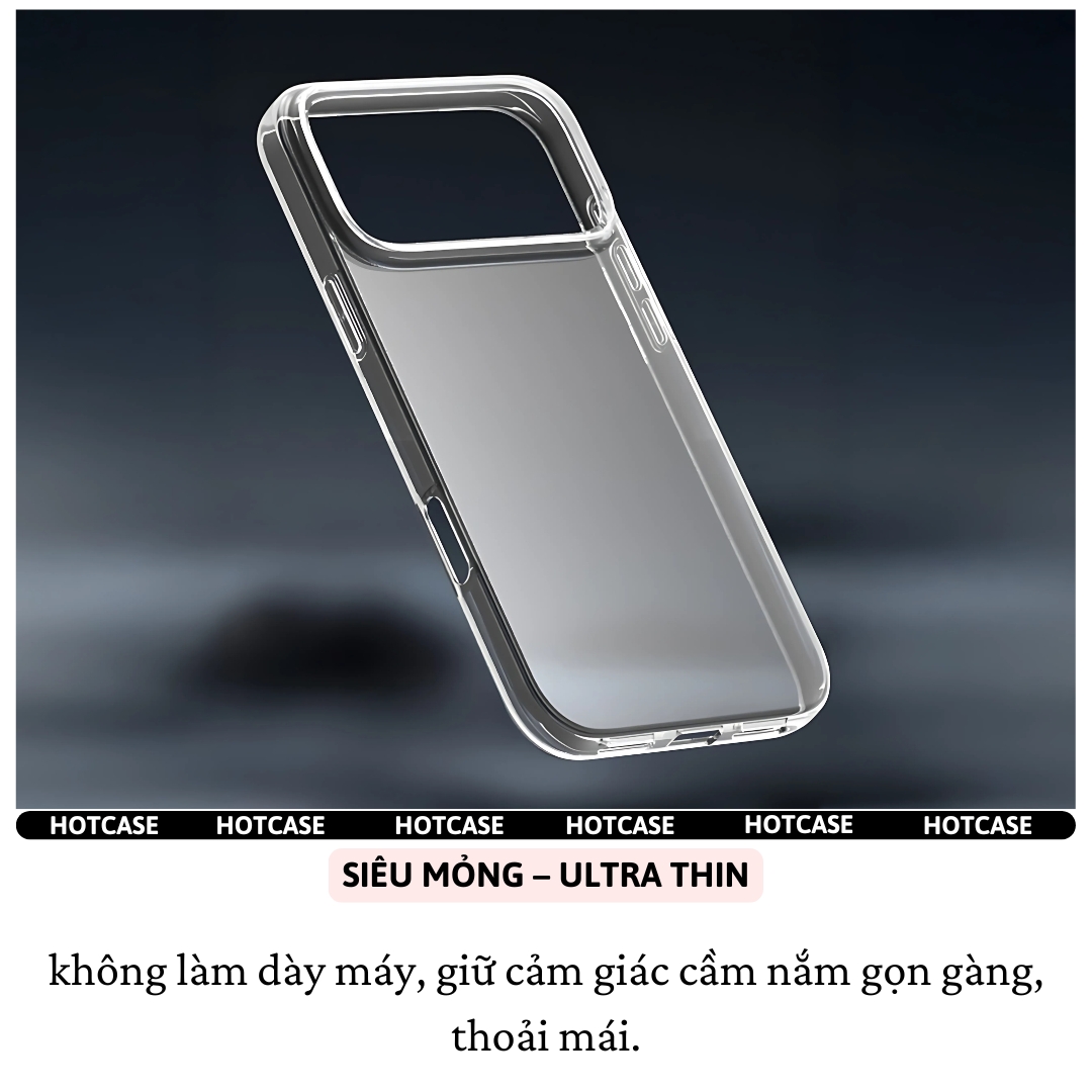 Ốp lưng dẻo silicon trong suốt mỏng 0.6mm cho iPhone 17 Pro Max / 17 Air / iP 17 Pro / 17 hiệu Hotcase Ultra thin - Chống trầy xước, siêu mỏng, độ trong full HD - Hàng nhập khẩu