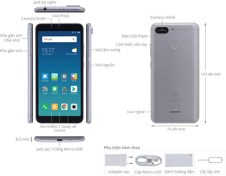 Điện Thoại Xiaomi Redmi 6 (3/64) - Hàng Chính Hãng