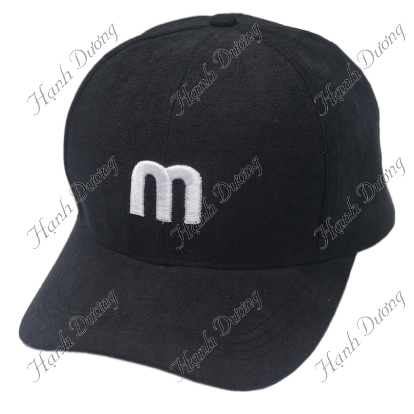 Mũ lưỡi trai nhung thêu chữ M nón kết nhung phong cách UIzzang form unisex nam nữ thời trang