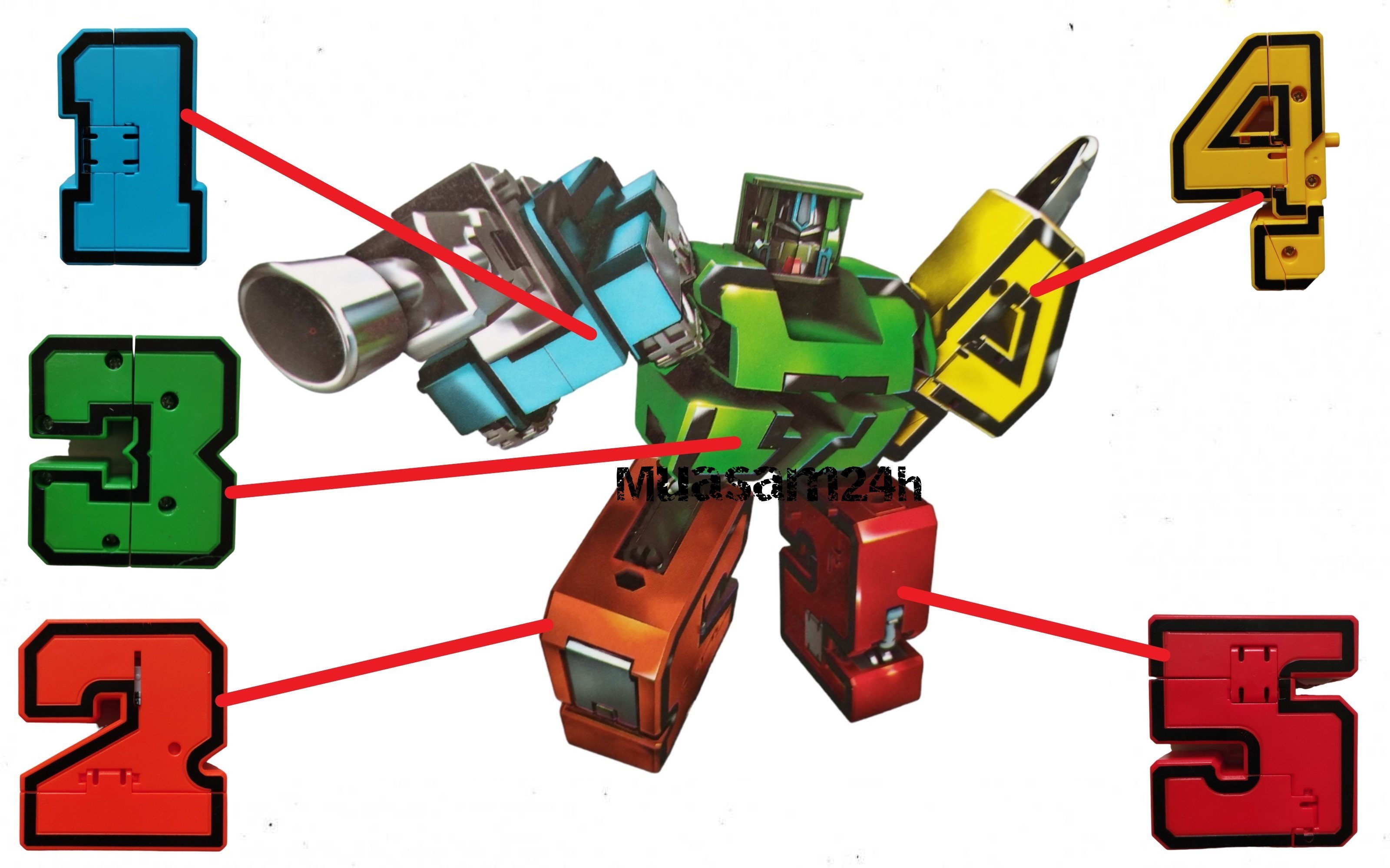 Đồ Chơi Lắp Ghép Bộ Chữ Số Biến Hình Từ 0 1 2 3 4 5 6 7 8 9 Thành Robot - Đồ Chơi Trẻ Em HT SYS - Đồ Chơi Xếp Hình