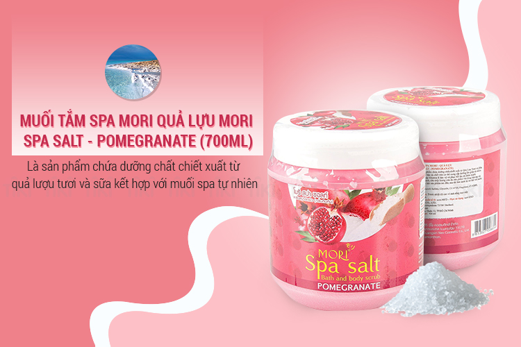 Muối Tắm Spa Mori Quả Lựu Mori Spa Salt - Pomegranate (700ml)