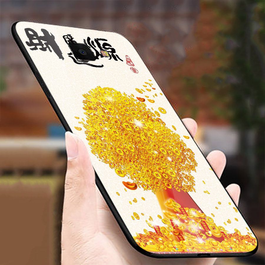 Ốp kính cường lực cho điện thoại Samsung Galaxy A7 2018/A750 - thần tài kim MS TTKIM033