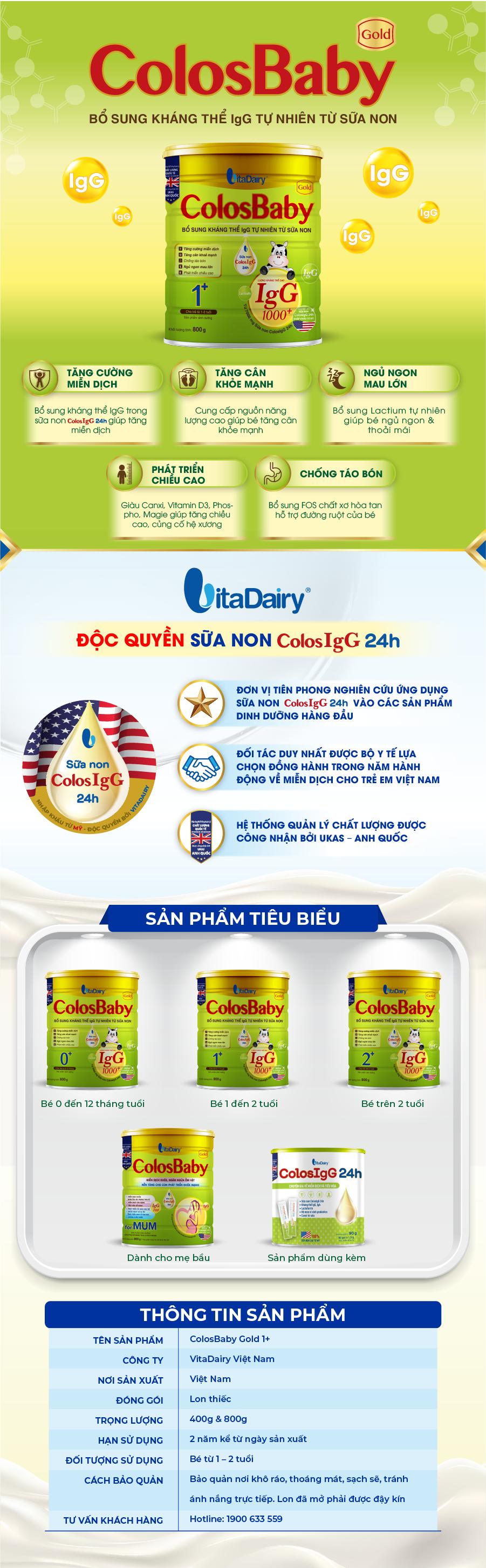 Sữa non COLOSBABY GOLD 2+ (800G)