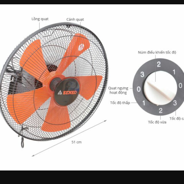 Quạt treo tường SENKO T1882 - Hàng Chính Hãng
