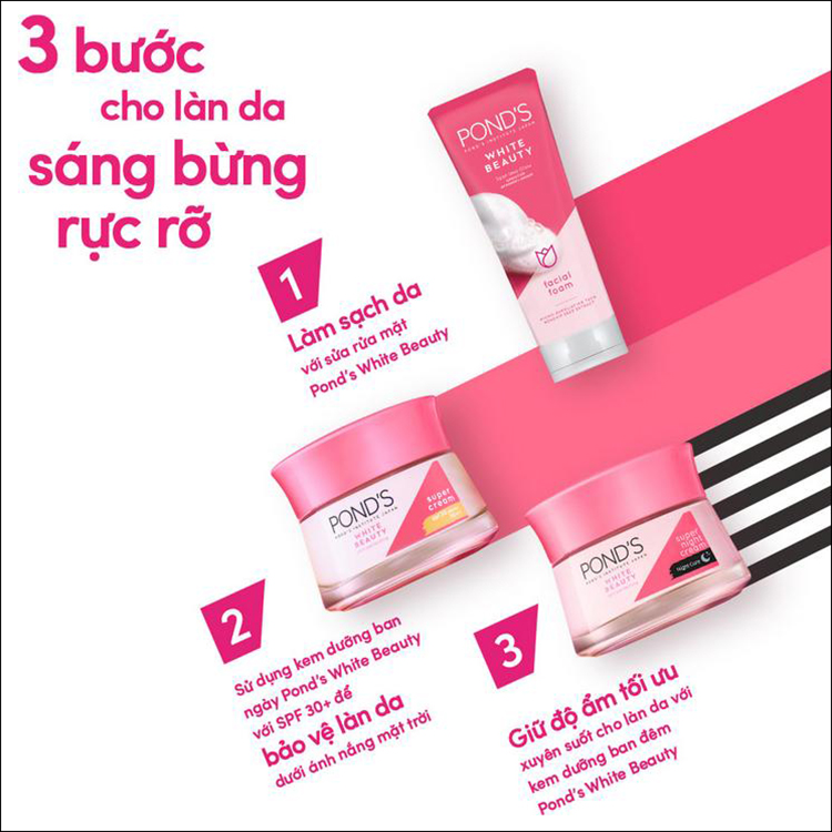 Kem Dưỡng Da Trắng Hồng Rạng Rỡ Pond's White Beauty Ban Đêm (50g)