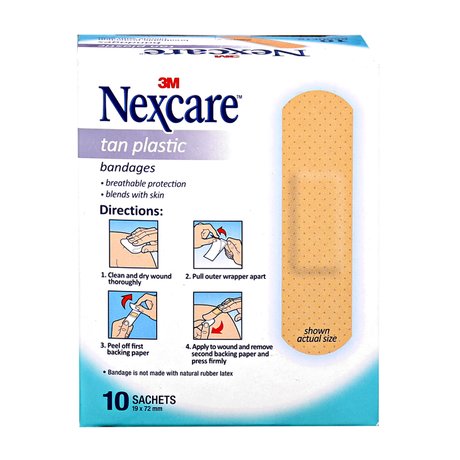 Hộp 10 gói Băng keo cá nhân 3M Nexcare TAN 10 miếng gói 4