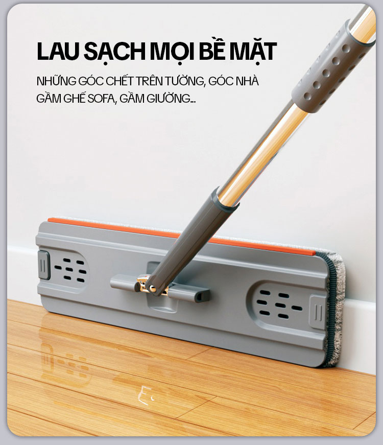 Bộ Cây Lau Nhà KITIMOP SM33 PRO, Thùng Lau Nhà Tự Vắt Thông Minh, Chổi Lau Nhà Xoay 360 Độ, Lau Sàn Làm Sạch