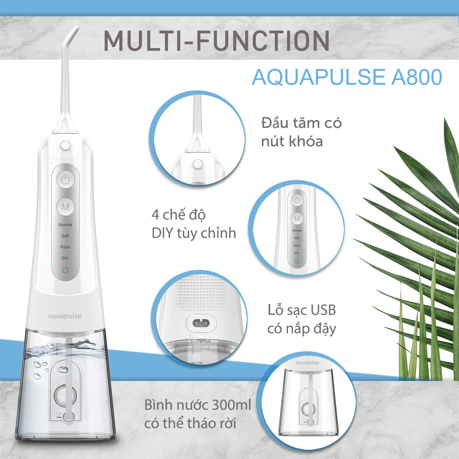 Máy tăm nước du lịch cao cấp Aquapulse A800 4