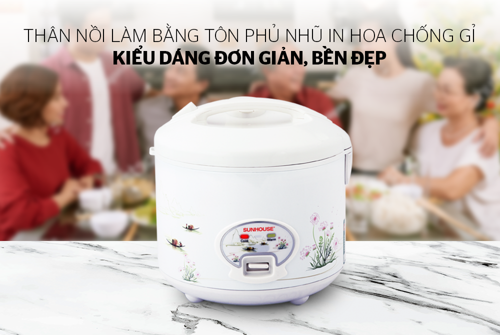 Nồi Cơm Điện Đa Năng Sunhouse SHD8602 (1.8L) – Trắng- Hàng chính hãng