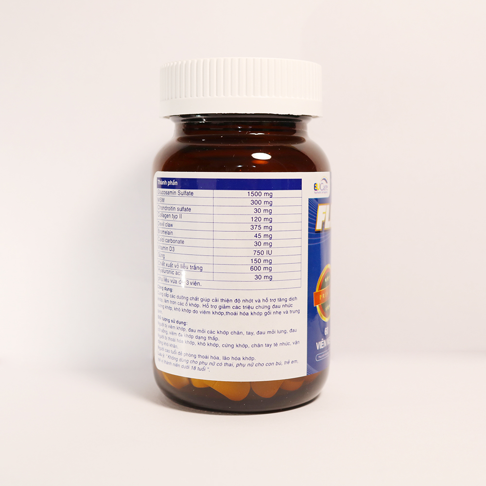 Hộp 60 Viên uống Glucosamine 1500mg giảm đau nhức xương khớp Flexmax