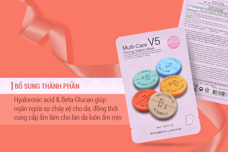 Hộp 10 Miếng Mặt Nạ Dưỡng Da Rainbow L'Affair Multi-Care V5 Firming Vitamin Mask