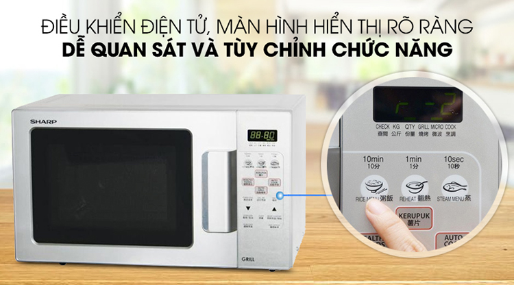 Lò Vi Sóng Có Nướng Sharp R-678VN(S) (20L) - Hàng chính hãng