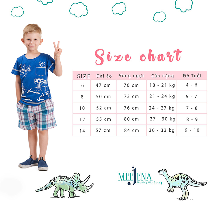 Quần Áo Bé Trai Mùa Hè từ 18-33 kg - MEEJENA Vải 100% Cotton - 617 1