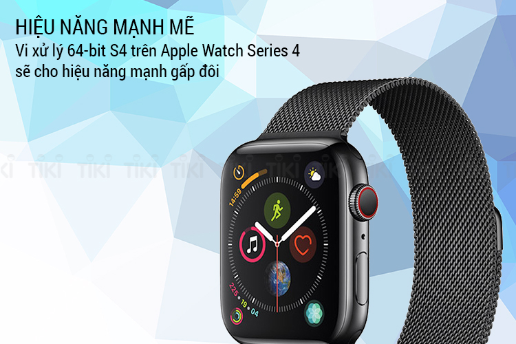 Đồng Hồ Thông Minh Apple Watch Series 4 GPS + Cellular 44mm, Stainless Steel - Milanese Loop