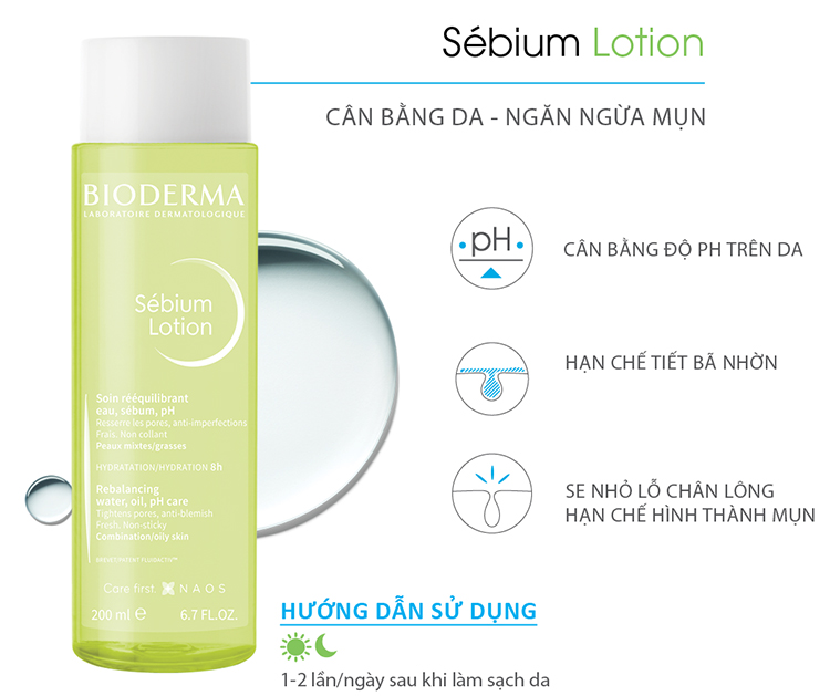 Dung Dịch Cân Bằng Da Bioderma Sebium Lotion - 200ml