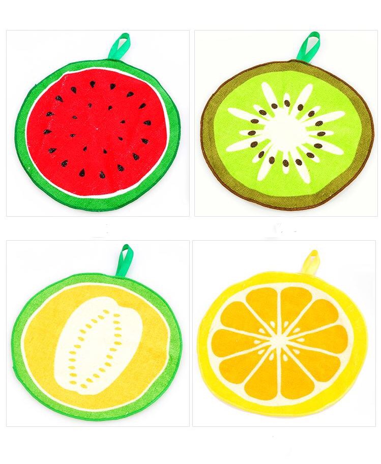 Khăn lau đa năng siêu thấm họa tiết trái cây hình tròn 20cm