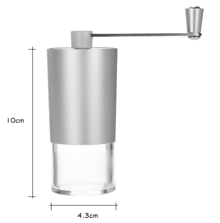 Portable Manual Coffee Bean Grinder Mill with Brush and Spoon Kitchen Grinding Tool