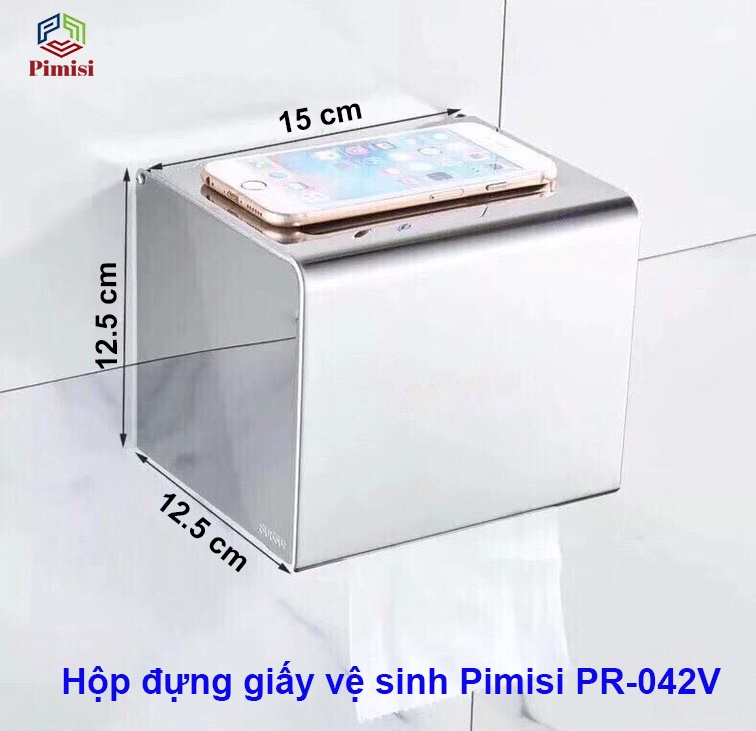 Kích thước hộp đựng giấy vệ sinh gắn tường Pimisi PR-042V;