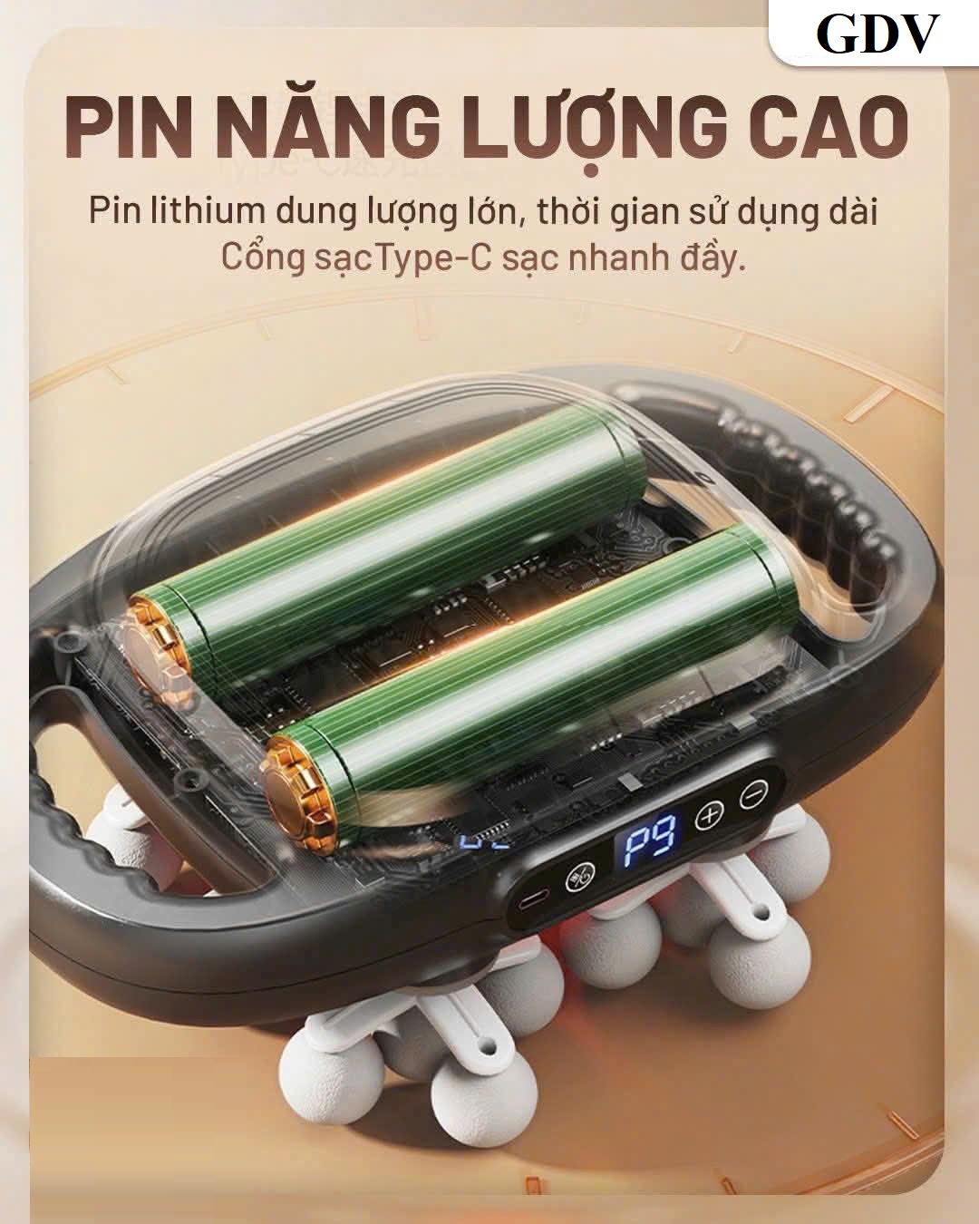 [Tặng củ sạc + cáp sạc] Máy Massage Toàn Thân Cầm Tay , Máy Mát Xa Đấm Lưng, Chân, Tay, Vai, Cổ 12 Đầu, 16 Đầu, 20 Đầu, 22 Đầu GDV - Hàng Chính Hãng