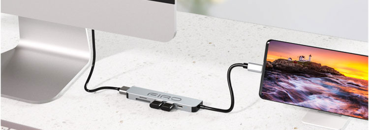 Hub Type-C To HDMI 6in1 FIRO - HUB Type C FIRO - HUB USB 3.0 FIRO