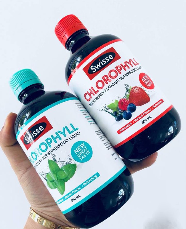 Nước diệp lục cô đặc Úc Swisse Chlorophyll hỗ trợ làm chậm quá trình lão hóa, cải thiện sức khỏe da, tăng cường sức khỏe chung - QuaTangMe Extaste