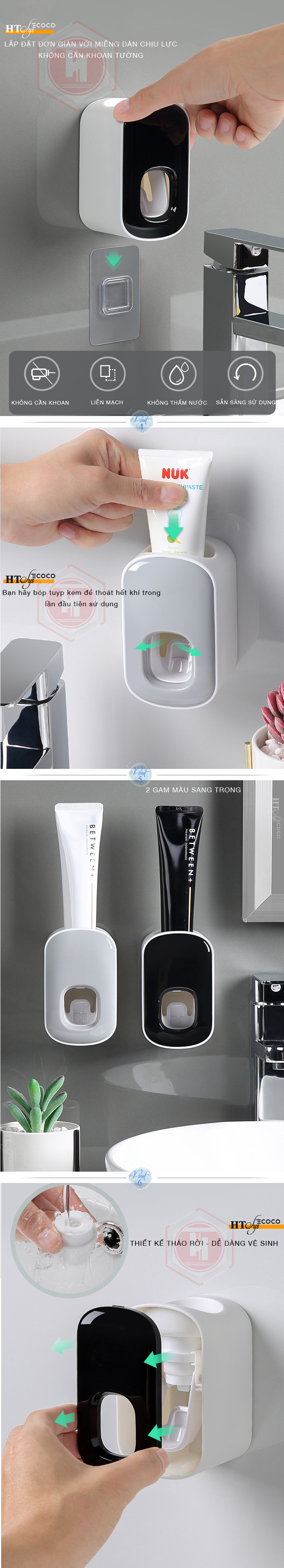 Dụng cụ nhả kem đánh răng tự động ECOCO E1922