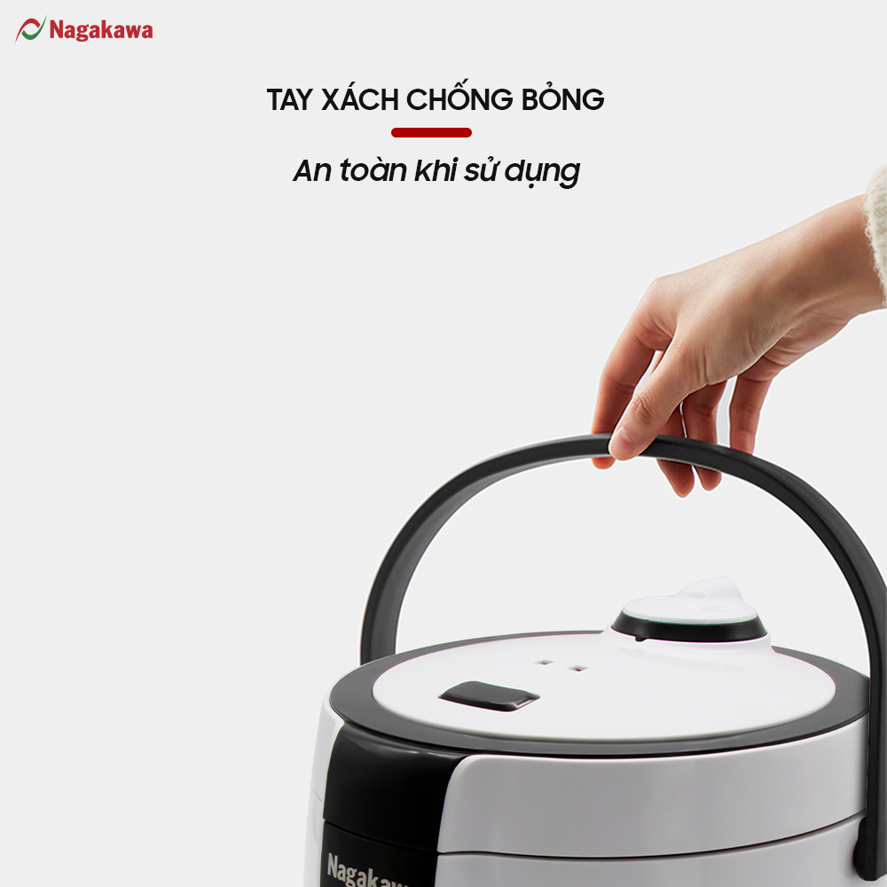 Nồi Cơm Điện Nắp Gài Nagakawa NAG0131 (1.2 Lít) - Hàng Chính Hãng